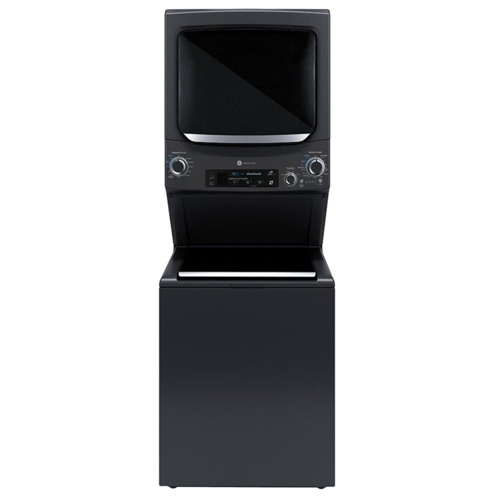 GE GUD57EEMTDG Laundry Center, Black colour
Washer: 4.5 cu. ft. Capacity, 27 inch Width, 11 Wash Cycles, 1,200 RPM Spin Speed
Dryer: 5.9 cu. ft. Capacity, Electric