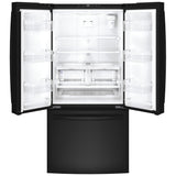GE GWE19JGLBB Counter Depth French Door Refrigerator, 33 inch Width, 18.6 cu. ft. Capacity, Counter Depth, Water Dispenser (Interior), Ice Dispenser (Freezer Located), ENERGY STAR Certified, Black colour