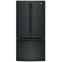 GE GWE19JGLBB Counter Depth French Door Refrigerator, 33 inch Width, 18.6 cu. ft. Capacity, Counter Depth, Water Dispenser (Interior), Ice Dispenser (Freezer Located), ENERGY STAR Certified, Black colour