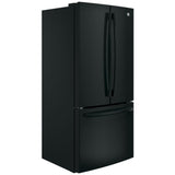 GE GWE19JGLBB Counter Depth French Door Refrigerator, 33 inch Width, 18.6 cu. ft. Capacity, Counter Depth, Water Dispenser (Interior), Ice Dispenser (Freezer Located), ENERGY STAR Certified, Black colour