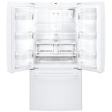 GE GWE19JGLWW Counter Depth French Door Refrigerator, 33 inch Width, 18.6 cu. ft. Capacity, Counter Depth, Water Dispenser (Interior), Ice Dispenser (Freezer Located), ENERGY STAR Certified, White colour