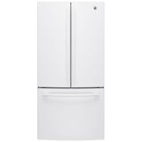GE GWE19JGLWW Counter Depth French Door Refrigerator, 33 inch Width, 18.6 cu. ft. Capacity, Counter Depth, Water Dispenser (Interior), Ice Dispenser (Freezer Located), ENERGY STAR Certified, White colour
