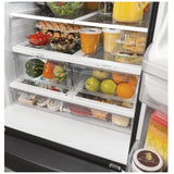 GE GWE19JGLWW Counter Depth French Door Refrigerator, 33 inch Width, 18.6 cu. ft. Capacity, Counter Depth, Water Dispenser (Interior), Ice Dispenser (Freezer Located), ENERGY STAR Certified, White colour