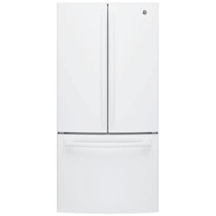 GE GWE19JGLWW Counter Depth French Door Refrigerator, 33 inch Width, 18.6 cu. ft. Capacity, Counter Depth, Water Dispenser (Interior), Ice Dispenser (Freezer Located), ENERGY STAR Certified, White colour