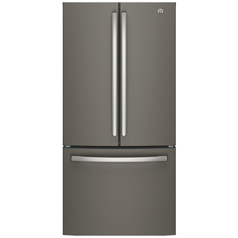 GE GWE19JMLES French Door Refrigerator, 33 inch Width, 18.6 cu. ft. Capacity, Counter Depth, Water Dispenser (Interior), Ice Dispenser (Freezer Located), ENERGY STAR Certified, Slate colour