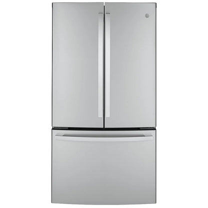 GE GWE23GYNFS Counter Depth French Door Refrigerator, 36 inch Width, ENERGY STAR Certified, Counter Depth, 23.1 cu. ft. Capacity, Ice Dispenser (Freezer Located), Stainless Steel colour