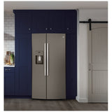 GE GZS22IMNES Side by Side Counter Depth Refrigerator, 36 inch Width, Counter Depth, Ice Dispenser (Thru Door), Water Dispenser (Exterior), 21.8 cu. ft. Capacity, Slate colour