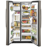 GE GZS22IMNES Side by Side Counter Depth Refrigerator, 36 inch Width, Counter Depth, Ice Dispenser (Thru Door), Water Dispenser (Exterior), 21.8 cu. ft. Capacity, Slate colour