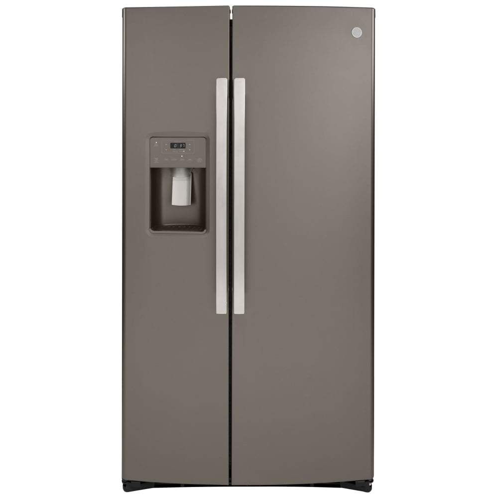 GE GZS22IMNES Side by Side Counter Depth Refrigerator, 36 inch Width, Counter Depth, Ice Dispenser (Thru Door), Water Dispenser (Exterior), 21.8 cu. ft. Capacity, Slate colour