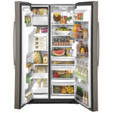 GE GZS22IMNES Side by Side Counter Depth Refrigerator, 36 inch Width, Counter Depth, Ice Dispenser (Thru Door), Water Dispenser (Exterior), 21.8 cu. ft. Capacity, Slate colour