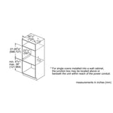 Bosch 500 Series Single Wall Oven 30'' Stainless Steel HBL5351UC (Back)