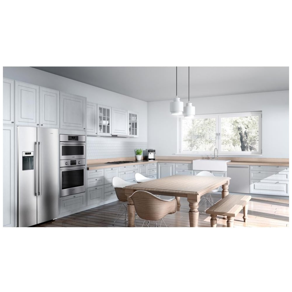 Bosch 500 Series HBL57M52UC Microwave Wall Oven Combo, 30 inch Exterior Width, One Oven Convection, One Oven Self Clean, 6.2 cu. ft. Capacity, Stainless Steel colour