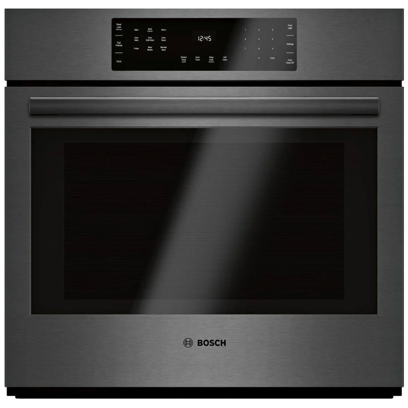 Bosch 800 Series HBL8443UC Single Wall Oven, 30 inch Exterior Width, True Convection, Self Clean, 4.6 cu. ft. Capacity, Temperature Probe, Wifi Enabled, Black Stainless Steel colour