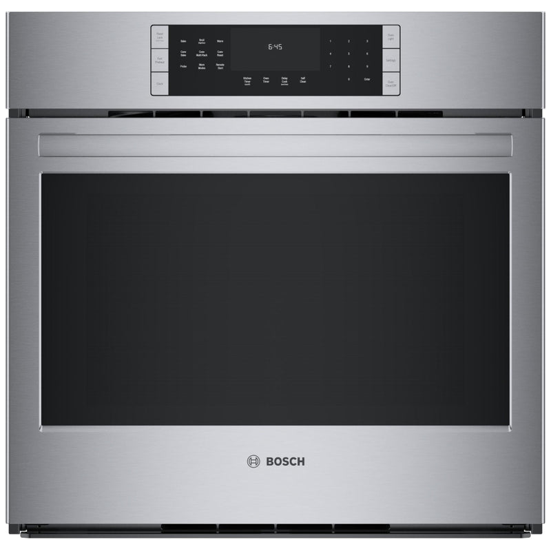 Bosch 800 Series HBL8454UC Single Wall Oven, 30 inch Exterior Width, True Convection, Self Clean, 4.6 cu. ft. Capacity, Temperature Probe, Wifi Enabled, Air Fry, Stainless Steel colour