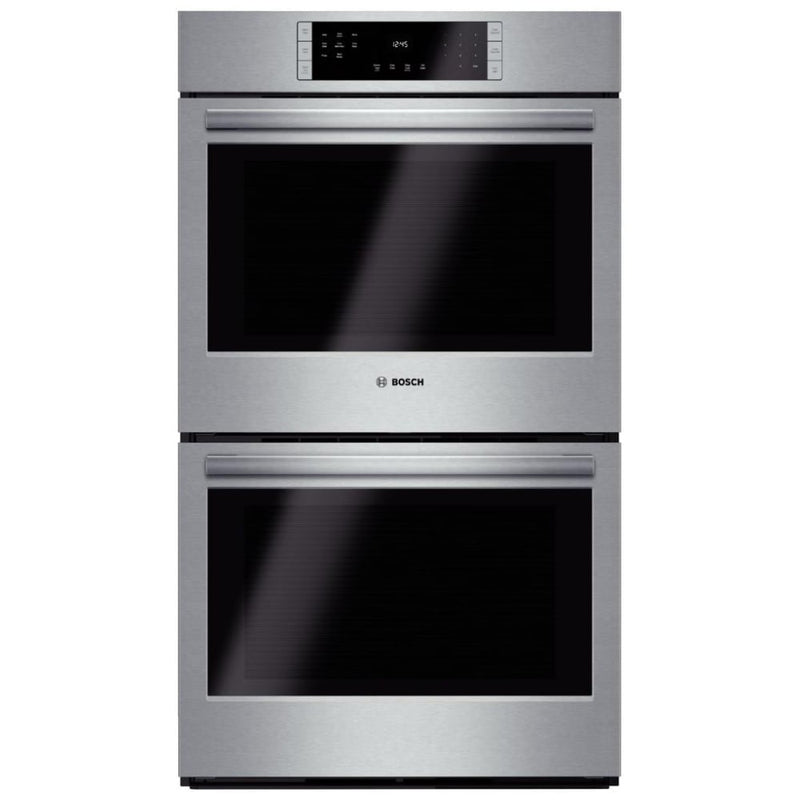 Bosch 800 Series HBL8651UC Double Wall Oven, 30 inch Exterior Width, One Oven Convection, Both Ovens Self Clean, 9.2 cu. ft. Capacity, Temperature Probe, Stainless Steel colour