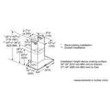 Bosch 300 Series HCP36E52UC Range Hood, 36 inch Exterior Width, Wall Mounted, 300 CFM, LED, Aluminum Mesh Filter, Stainless Steel colour