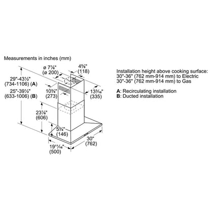 500 Series, Wall Mount Range Hoods, 30'', Stainless Steel HCP50652UC