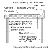 Bosch 800 Series HDD80051UC Downdraft, 30 inch Exterior Width, Downdraft, Island, 600 CFM, 2.1 - 11.8, NA, Dishwasher Safe Filters, 3, Stainless Steel colour