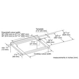 Bosch 800 Series HDD86051UC Downdraft, 36 inch Exterior Width, 600 CFM, 1.4, NA, Dishwasher Safe Filters, Aluminum Mesh, Stainless Steel colour