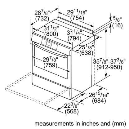 800 Series Dual Fuel Slide in Ranges, Stainless Steel HDI8056C