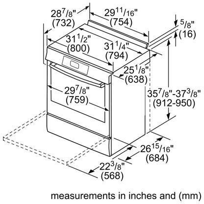 800 Series, Dual Fuel Slide in Ranges, Stainless Steel HDI8056C