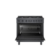 Bosch 800 Series Dual Fuel Range HDS8645C | 36" Black Stainless Steel