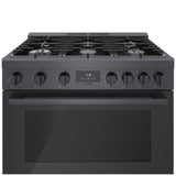 Bosch 800 Series Dual Fuel Range HDS8645C | 36" Black Stainless Steel