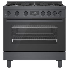 Bosch 800 Series Dual Fuel Range HDS8645C | 36" Black Stainless Steel