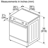 Bosch 300 Series HEF3050MC Electric Range, 5.8 cu. ft. Capacity, 30 inch Exterior Width, True Convection, 5 Burners, Storage Drawer, Air Fry, Steam & Self Clean, 3,300 W Highest Element, Stainless Steel colour, Home Connect™