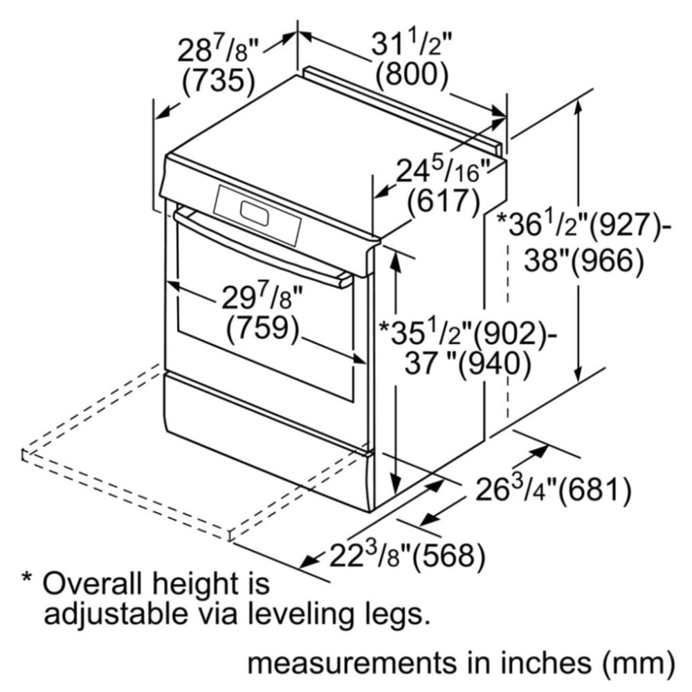 800 Series, Electric Slide-in Ranges, Stainless Steel HEI8056C