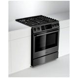 Bosch 800 Series HGI8046UC Gas Range, 4.8 cu. ft. Capacity, 30 inch Exterior Width, Self Clean, True Convection, 5 Burners, Warming Drawer, 18,000 BTU Highest Burner, Black Stainless Steel colour