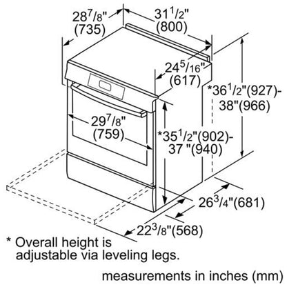 800 Series, Gas Slide-in Ranges, 30'', Black Stainless Steel HGI8046UC