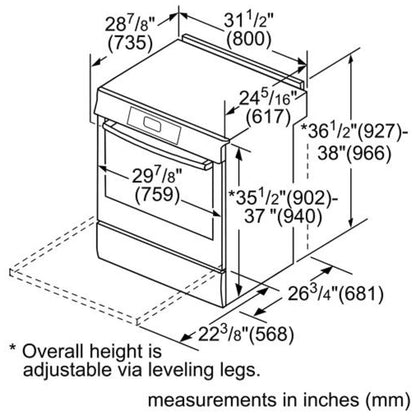 800 Series, Gas Slide-in Ranges, 30'', Black Stainless Steel HGI8046UC