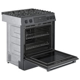 Bosch 800 Series HGI8046UC Gas Range, 4.8 cu. ft. Capacity, 30 inch Exterior Width, Self Clean, True Convection, 5 Burners, Warming Drawer, 18,000 BTU Highest Burner, Black Stainless Steel colour