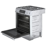 Bosch 800 Series HGI8056UC Gas Range, 4.8 cu. ft. Capacity, 30 inch Exterior Width, Self Clean, True Convection, 5 Burners, Warming Drawer, 18,000 BTU Highest Burner, Stainless Steel colour