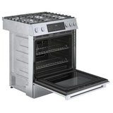 Bosch 800 Series HGI8056UC Gas Range, 4.8 cu. ft. Capacity, 30 inch Exterior Width, Self Clean, True Convection, 5 Burners, Warming Drawer, 18,000 BTU Highest Burner, Stainless Steel colour