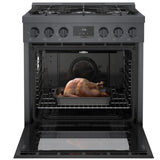 Bosch 800 Series HGS8045UC Gas Range, 4.8 cu. ft. Capacity, 30 inch Exterior Width, Manual Clean, Convection, 5 Burners, 18,000 BTU Highest Burner, Black Stainless Steel colour