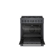 Bosch 800 Series HGS8045UC Gas Range, 4.8 cu. ft. Capacity, 30 inch Exterior Width, Manual Clean, Convection, 5 Burners, 18,000 BTU Highest Burner, Black Stainless Steel colour