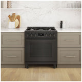 Bosch 800 Series HGS8045UC Gas Range, 4.8 cu. ft. Capacity, 30 inch Exterior Width, Manual Clean, Convection, 5 Burners, 18,000 BTU Highest Burner, Black Stainless Steel colour
