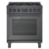 Bosch 800 Series HGS8045UC Gas Range, 4.8 cu. ft. Capacity, 30 inch Exterior Width, Manual Clean, Convection, 5 Burners, 18,000 BTU Highest Burner, Black Stainless Steel colour