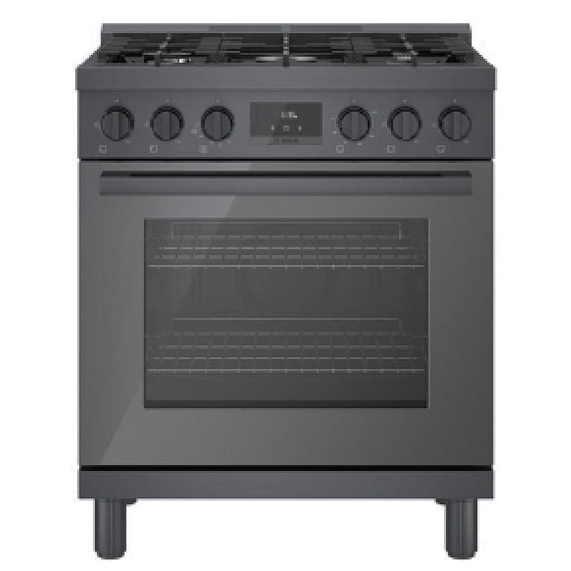 Bosch 800 Series HGS8045UC Gas Range, 4.8 cu. ft. Capacity, 30 inch Exterior Width, Manual Clean, Convection, 5 Burners, 18,000 BTU Highest Burner, Black Stainless Steel colour