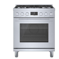 Bosch 800 Series HGS8055UC Gas Range, 3.7 cu. ft. Capacity, 30 inch Exterior Width, Manual Clean, Convection, 5 Burners, 18,000 BTU Highest Burner, Stainless Steel colour