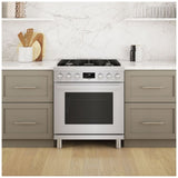 Bosch 800 Series HGS8055UC Gas Range, 3.7 cu. ft. Capacity, 30 inch Exterior Width, Manual Clean, Convection, 5 Burners, 18,000 BTU Highest Burner, Stainless Steel colour