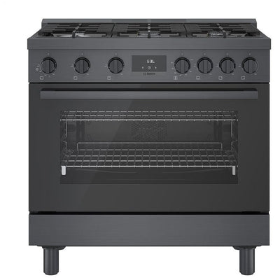 800 Series, Gas Freestanding Ranges, 36", Black Stainless Steel HGS8645UC