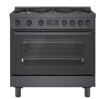 800 Series, Gas Freestanding Ranges, 36", Black Stainless Steel HGS8645UC