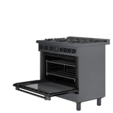 Bosch 800 Series HGS8645UC Gas Range, 3.5 cu. ft. Capacity, 36 inch Exterior Width, Manual Clean, Convection, 6 Burners, 18,000 BTU Highest Burner, Black Stainless Steel colour