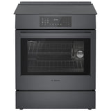 Bosch 800 Series HII8047C Induction Range, 4.6 cu. ft. Capacity, 30 inch Exterior Width, True Convection, 4 Burners, Warming Drawer, Self Clean, 3,700 W Highest Element, Black Stainless Steel colour