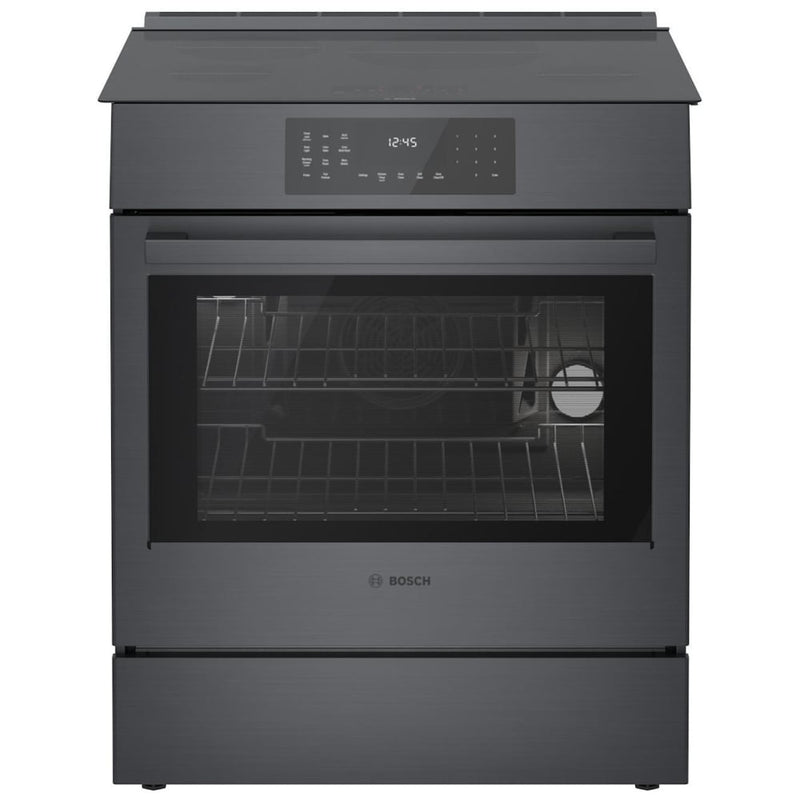 Bosch 800 Series HII8047C Induction Range, 4.6 cu. ft. Capacity, 30 inch Exterior Width, True Convection, 4 Burners, Warming Drawer, Self Clean, 3,700 W Highest Element, Black Stainless Steel colour