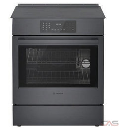 Bosch 800 Series HII8047C Induction Range, 4.6 cu. ft. Capacity, 30 inch Exterior Width, True Convection, 4 Burners, Warming Drawer, Self Clean, 3,700 W Highest Element, Black Stainless Steel colour