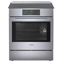 Bosch Benchmark Series HIIP057C Induction Range, 4.6 cu. ft. Capacity, 30 inch Exterior Width, True Convection, 4 Burners, Warming Drawer, Self Clean, 3,700 W Highest Element, Stainless Steel colour